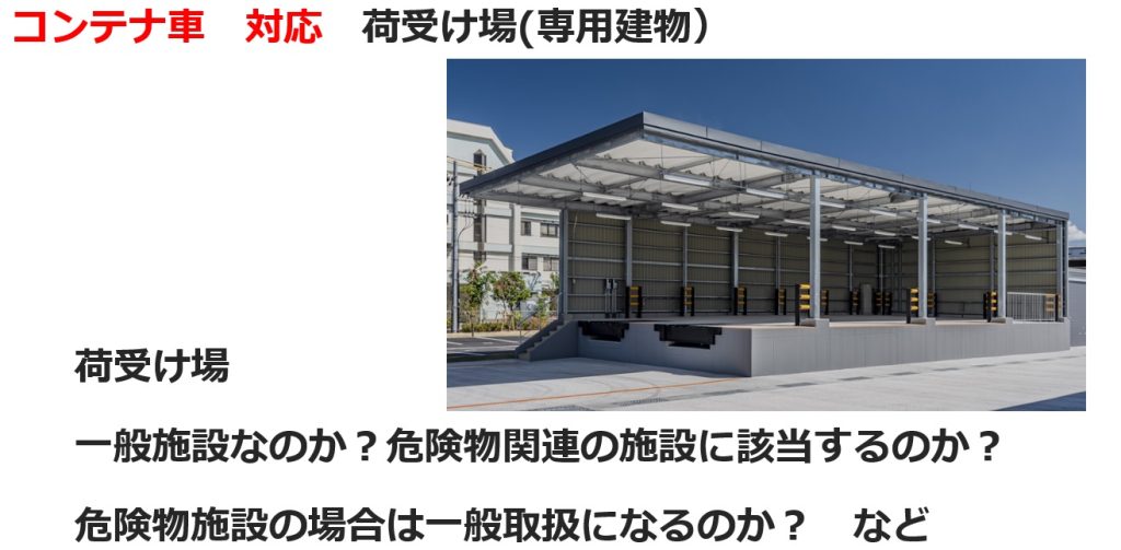 コンテナ車対応荷受け場